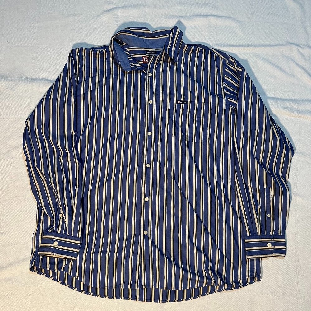 Men's 2XL Chaps Long Sleeve Shirt Button Down